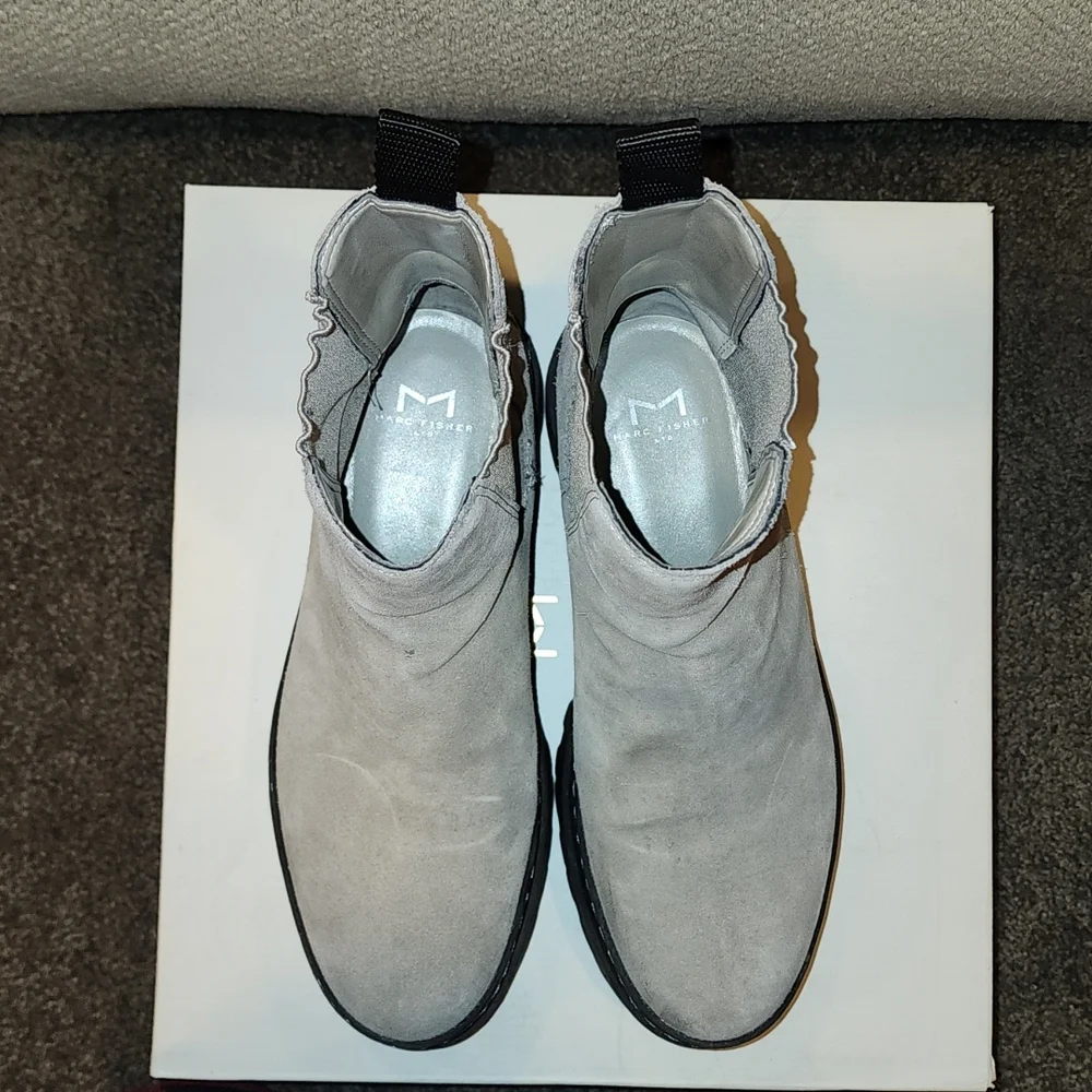 Marc Fisher light gray Pauline Lugsole Boots - Picture 7 of 9